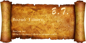 Bozsó Tiborc névjegykártya